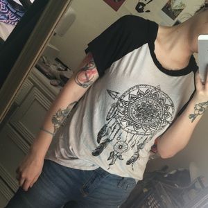 white dream catcher tee shirt